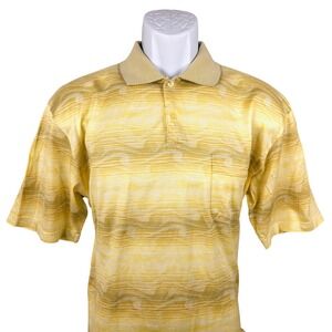 Maus &‎ Hoffman Cotton Polo Shirt Striped Short Sleeve Casual Mens L